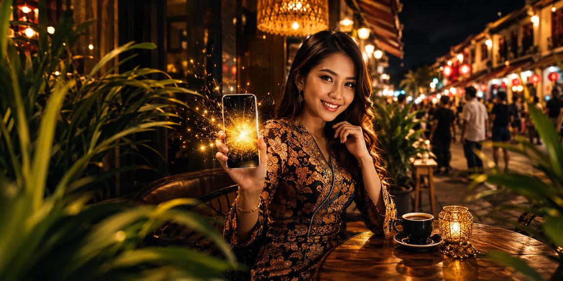 Log masuk ke akaun 731 melalui telefon bimbit dengan tema batik khas Malaysia di Melaka